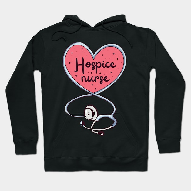 Hospice Nurse Heart Cartoon For Hospice Workers Hoodie by USProudness